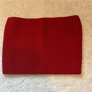 Babaton Red Knit Bandeau Size XS
